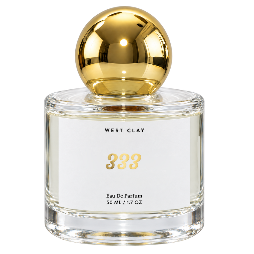 333 Eau de Parfum by West Clay, 50 mL transparent bottle