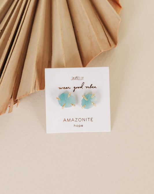 Amazonite Prong Earrings