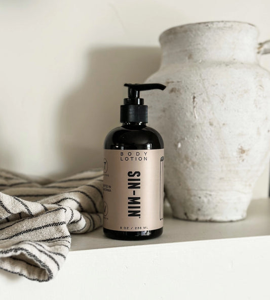 SIN MIN Body Lotion - 8oz (Sweet Cinnamon & Vanilla Scented)