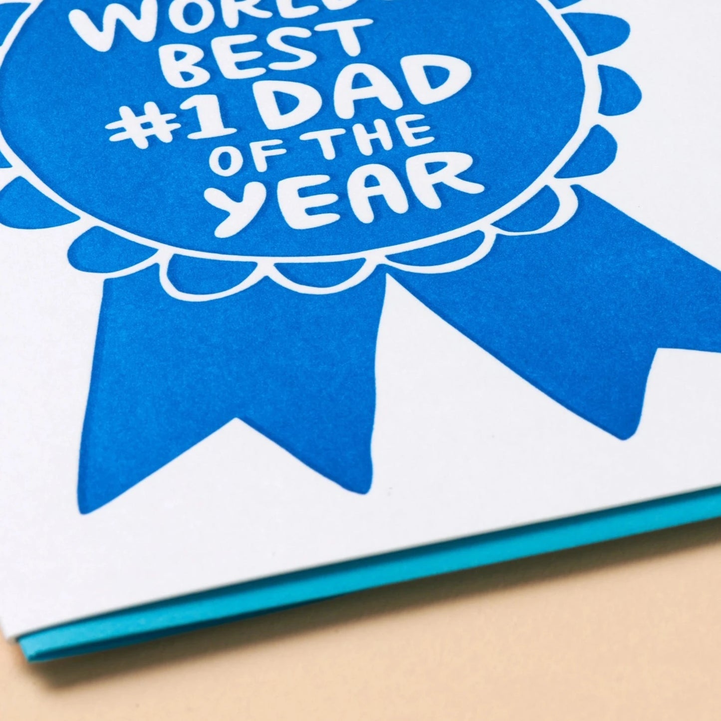 Dad Ribbon Letterpress Greeting Card - Father's Day