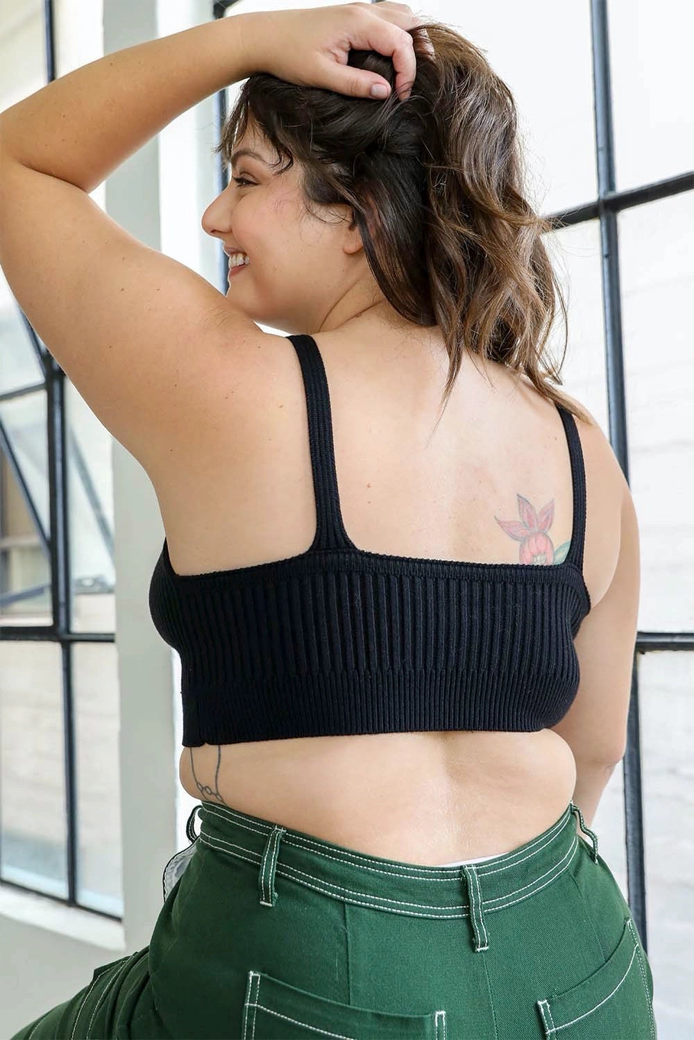Tiffani Full-Figured Contour Rib Knit Brami Lounge Top
