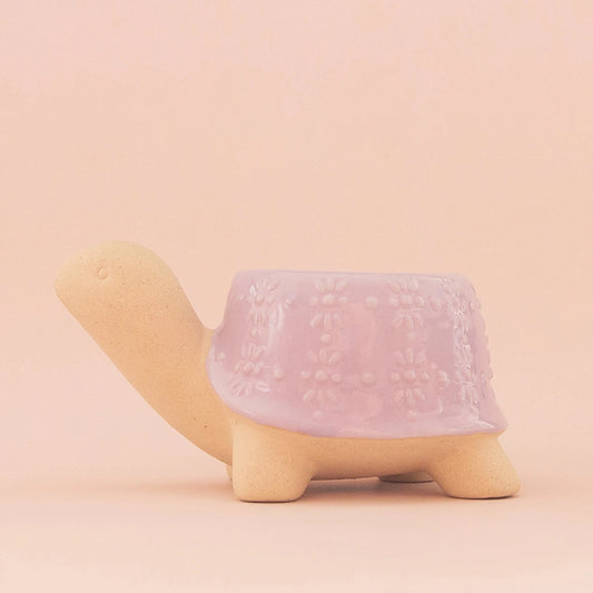 Lilac Turtle Planter
