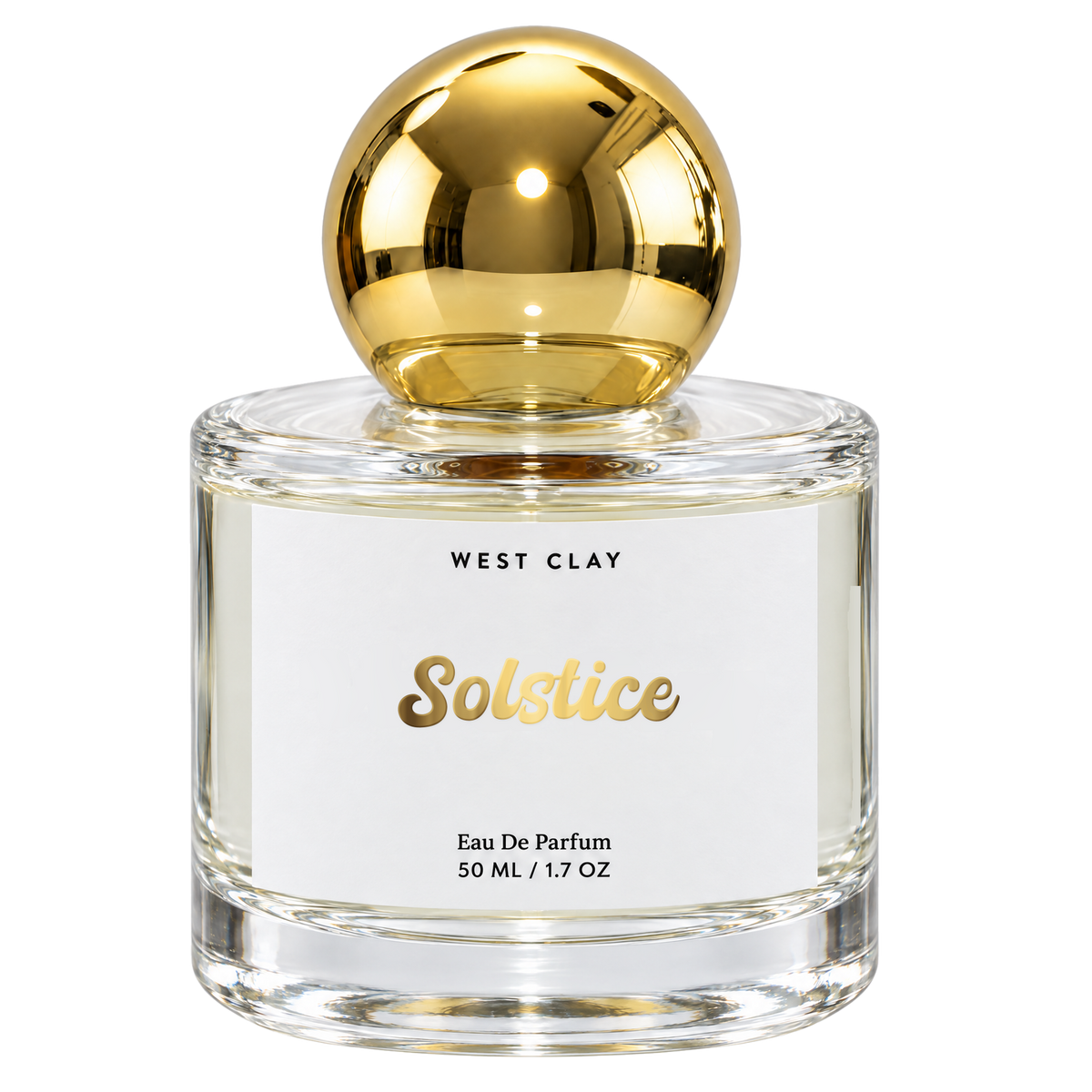 Solstice Eau de Parfum by West Clay, 50 mL transparent bottle