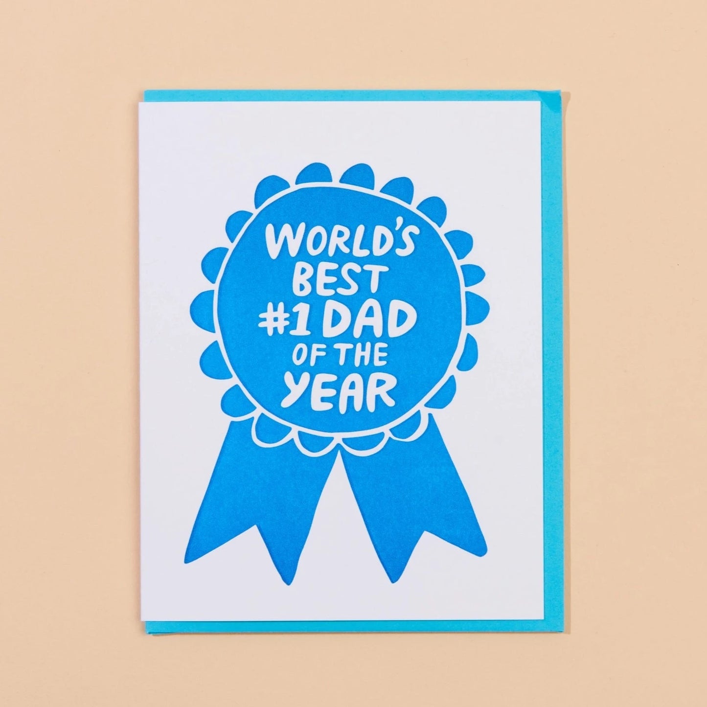 Dad Ribbon Letterpress Greeting Card - Father's Day