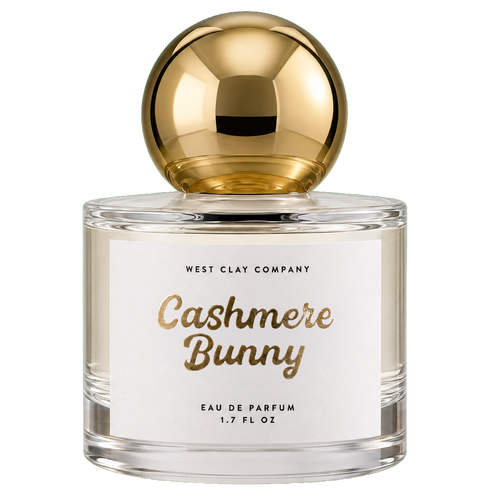 Cashmere Bunny Eau de Parfum by West Clay, 1.7 oz glass bottle with gold cap