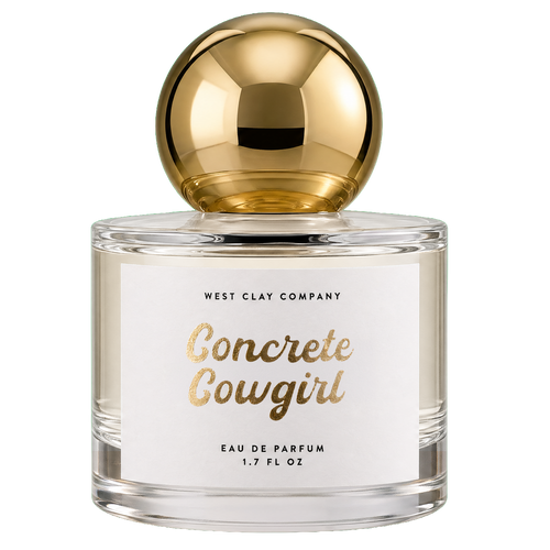 Concrete Cowgirl Eau de Parfum by West Clay, 1.7 oz glass bottle with gold cap